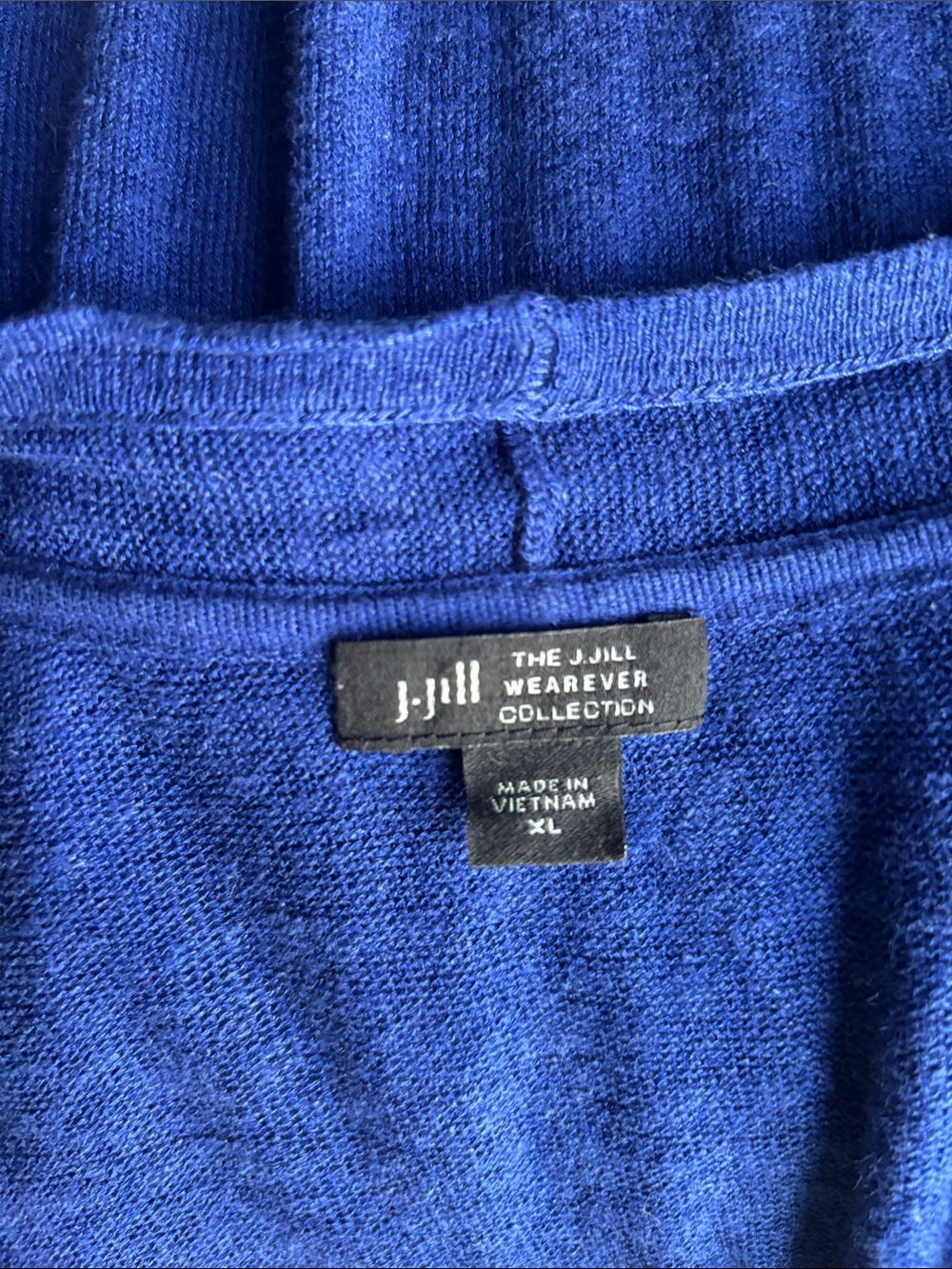 J.Jill Wearever Open Front Cardigan Blue Linen Blend XL - Picture 6 of 7